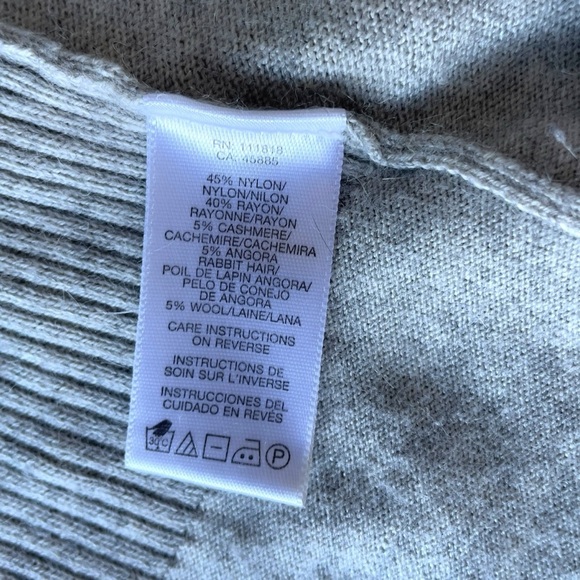 Michael Michael Kors taupe ribbed cashmere angora blend waterfall cardigan XL - Picture 6 of 16